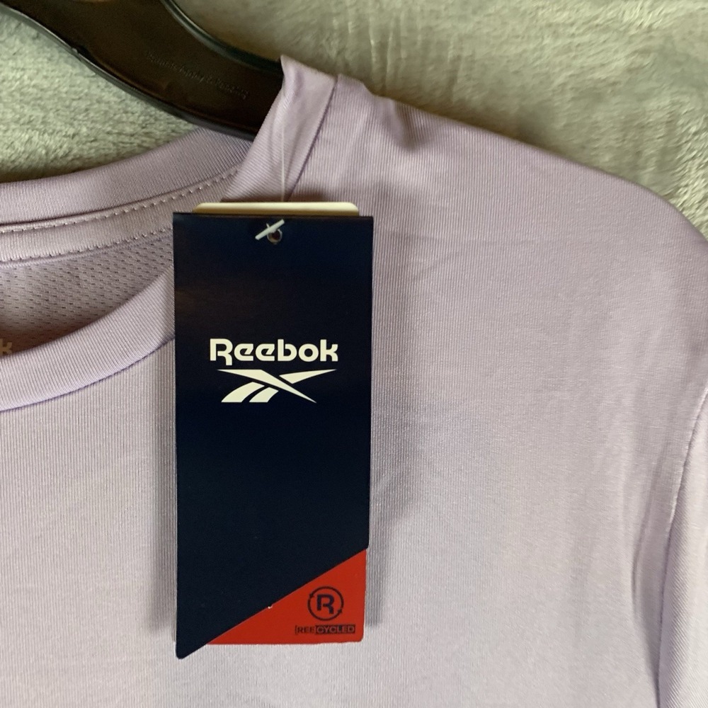 Rebook Women's T Shirt 2X Speedwick Purple Performance Gym Workout Top Tee NWT - Picture 3 of 9